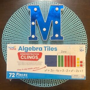 hand2mind Algebra Tile Demonstration Clings 72 Pieces Plus Number Path